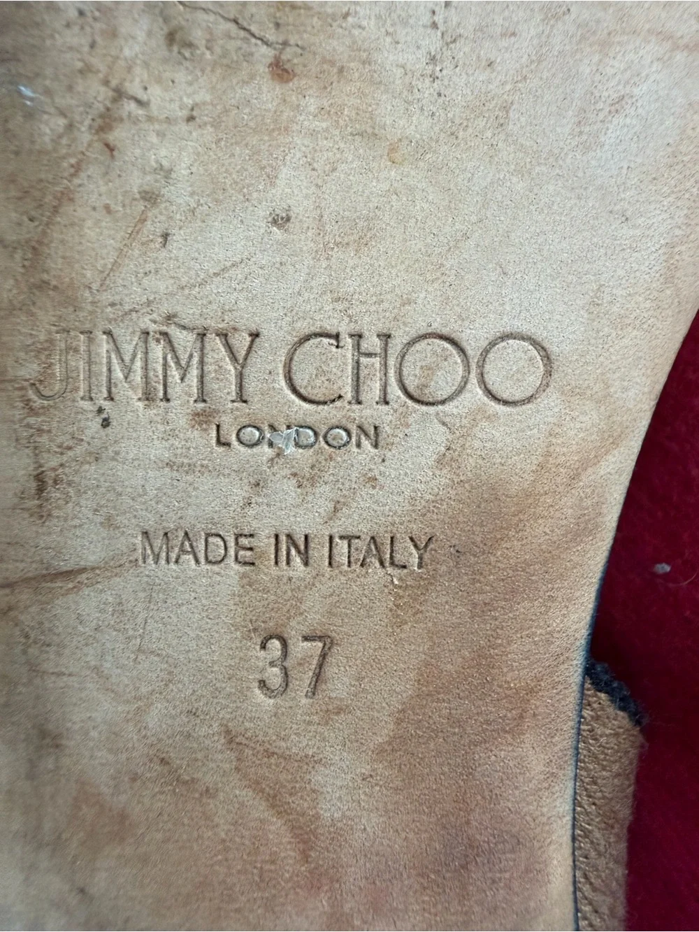 Jimmy Choo Black and Tan Logo Strap Flat Sandals size 7